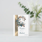 Vergulde bloemige elegantie informatiekaartje (Staand voorkant)