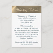 Vergulde bloemige elegantie informatiekaartje (Achterkant)