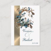 Vergulde bloemige elegantie informatiekaartje (Voorkant)