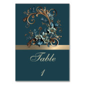 Vergulde bloemige elegantie kaart (Achterkant)