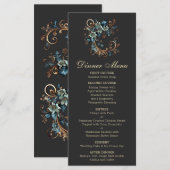 Vergulde bloemige elegantie menu (Voorkant / Achterkant)