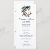 Vergulde bloemige elegantie menu (Voorkant / Achterkant)