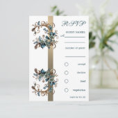 Vergulde Bloemige Elegantie RSVP Kaart (Staand voorkant)