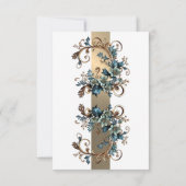 Vergulde Bloemige Elegantie RSVP Kaart (Achterkant)