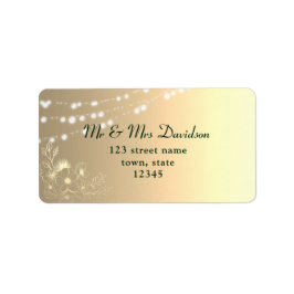 Vergulde bloemige retouradres sticker