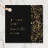 Vergulde Bloesems Bedankjes Labels (Voorkant)