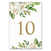 Vergulde Blooms Bloemen Bloemen Bruiloft Tafelnumm Kaart (Achterkant)