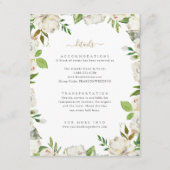 Vergulde Blooms Bruiloft Details Informatiekaartje (Voorkant)