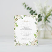 Vergulde Blooms Bruiloft Details Informatiekaartje (Staand voorkant)