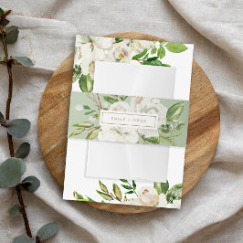 Vergulde Blooms Bruiloft Monogram Uitnodigingen Wikkel