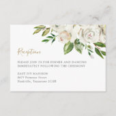 Vergulde Blooms Huwelijksreceptie Informatiekaartje (Voorkant)