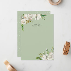 Vergulde Blooms Monogram Briefpapier Note Kaart Notitiekaartje