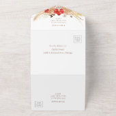 Vergulde Boho bloemenbruiloft alles in één uitnodi All In One Uitnodiging (Buitenkant)