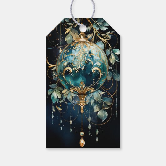 Vergulde Botanicals: Groene en Gouden Symfonie Cadeaulabel (Voorkant)