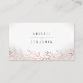 Vergulde botanische bruiloft website Invoegen kaar Plaatskaartje (Achterkant)