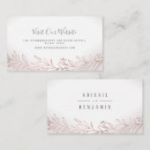 Vergulde botanische bruiloft website Invoegen kaar Plaatskaartje (Voorkant / Achterkant)