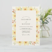 Vergulde Boter Gele Wilde Bloemen Bruiloft Kaart (Staand voorkant)
