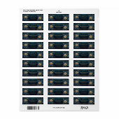 Vergulde Bronzen Botanische Middennacht Adres Etiket (Full Sheet)