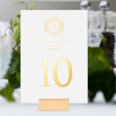 Vergulde Bruiloft Tafelkaartjes met Monogram Folie Uitnodiging