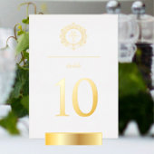 Vergulde Bruiloft Tafelkaartjes met Monogram Folie Uitnodiging