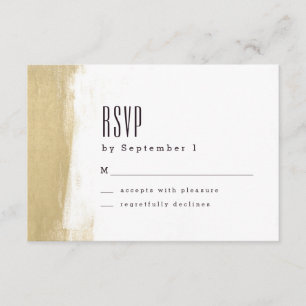 Vergulde Brush Wedding RSVP Kaart