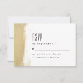 Vergulde Brush Wedding RSVP Kaart (Voorkant)