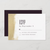 Vergulde Brush Wedding RSVP Kaart (Voorkant / Achterkant)