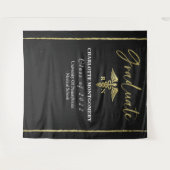 Vergulde Caduceus Nurse Medical Afstuderen Achterg Wandkleed (Voorkant (horizontaal))