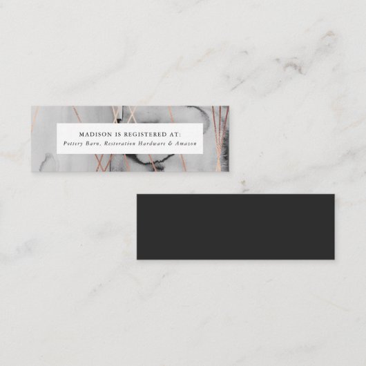 vergulde charme | Bruidsregister invoegen Kaarten Mini Visitekaartje (Voorkant / Achterkant)