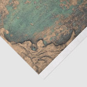 Vergulde Damast Smaragdgroene Patina Tissuepapier (Detail)