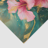 Vergulde dubbel roze hibiscus bloeit, formele bloe tissuepapier (Detail)