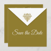 Vergulde Elegance Bewaar de datum Save The Date (Voorkant / Achterkant)