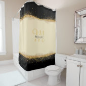 Vergulde Elegance gepersonaliseerd douchegordijn (In situ)