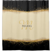 Vergulde Elegance gepersonaliseerd douchegordijn (Voorkant)
