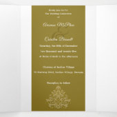 vergulde elegantie bruiloft drieluik uitnodiging (Binnenkant midden)