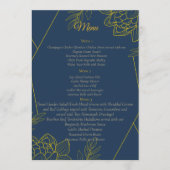 Vergulde Elegantie Bruiloft Menu (Voorkant)