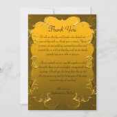 vergulde elegantie gouden bruiloft dank u bedankkaart (Voorkant)