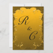 vergulde elegantie gouden bruiloft dank u bedankkaart (Achterkant)