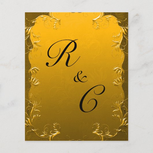 Vergulde Elegantie Gouden Budget Bruiloft Uitnodig Flyer (Achterkant)