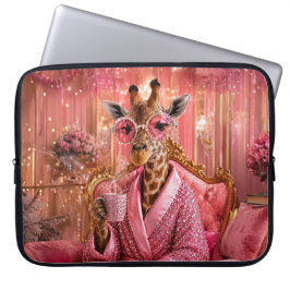 Vergulde elegantie in roze laptop sleeve