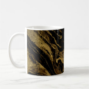 Vergulde Elegantie: Marbling's Splendid Magic Koffiemok