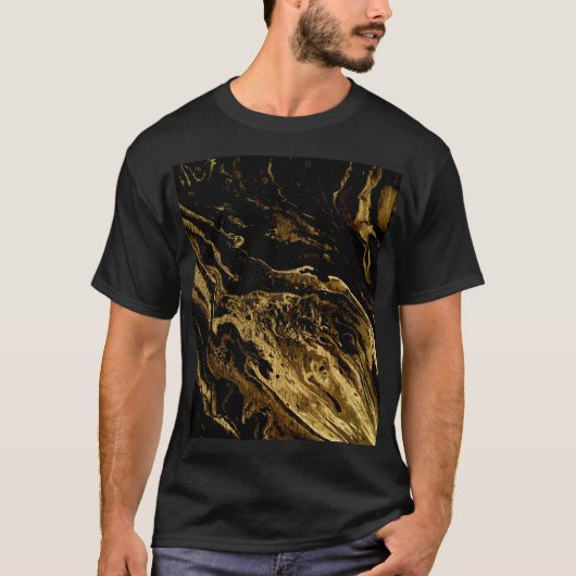 Vergulde Elegantie: Marbling's Splendid Magic T-shirt (Voorkant)
