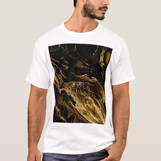 Vergulde Elegantie: Marbling's Splendid Magic T-shirt (Voorkant)