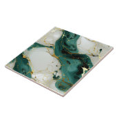 Vergulde Emerald Flow keramische Tegel Tegeltje (Zijkant)