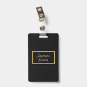 Vergulde en zwarte lijst met monogram badge (Achterkant met clip)