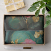 Vergulde Enkele Roze Hibiscusbloem, Formele Bloeme Tissuepapier (Geschenk)