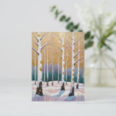Vergulde Espenbos: Een Winterdroom Briefkaart (Staand voorkant)