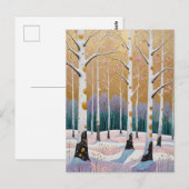 Vergulde Espenbos: Een Winterdroom Briefkaart (Voorkant / Achterkant)