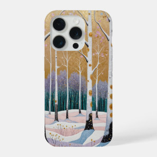 Vergulde Espenbos: Een Winterdroom iPhone 15 Pro Case