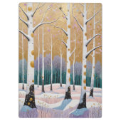 Vergulde Espenbos: Een Winters Droom Klembord (Achterkant)